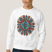 Trippy Psychedelische Groovy Paddenstoel Mandala O Trui (Voorkant)