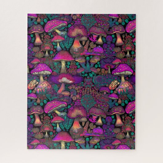 Trippy Psychedelische Paddenstoel Legpuzzel (Verticaal)