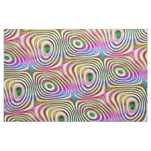Trippy Rainbow-kleuren rond vierkantspatroon Stof
