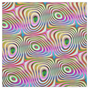 Trippy Rainbow-kleuren rond vierkantspatroon Stof