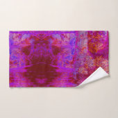 Trippy Red en Magenta Impressionistic Landschap Bad Handdoek (Handdoek)