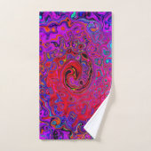 Trippy Red et violet Abstrait Retro Liquid Swirl (Serviette à main)