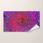 Trippy Red et violet Abstrait Retro Liquid Swirl (Serviette à main)