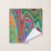 Trippy Red, Green and Blue Abstract Groovy Art Bad Handdoek (Wasdoekje)