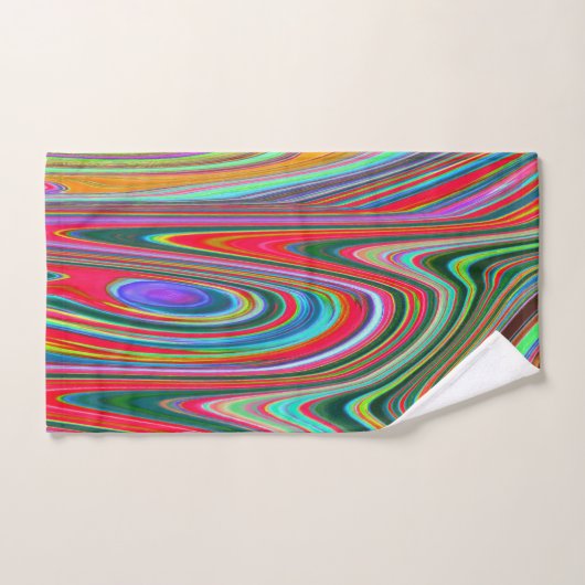 Trippy Red, Green and Blue Abstract Groovy Art Bad Handdoek (Handdoek)