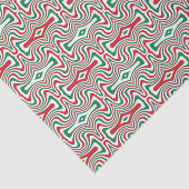 Trippy Retro Groovy Squiggly Kerstpatroon Tissuepapier (Detail)