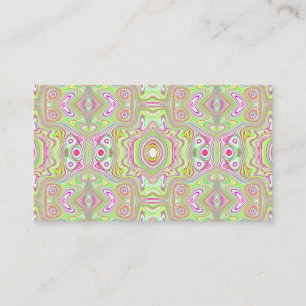 Trippy Retro Pink en Lime Green Abstract Pattern Visitekaartje