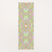 Trippy Retro Pink en Lime Green Abstract Pattern Yogamat (Voorkant)