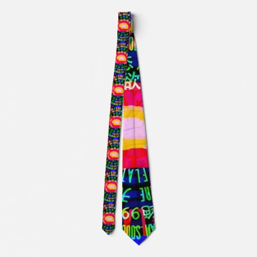 Trippy Retro Vaporwave Brain Stropdas (Achterkant)