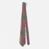 Trippy Rode, Groene en Blauwe Abstracte Groovy Kun Stropdas (Voorkant)