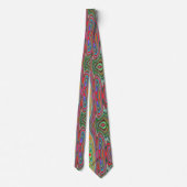 Trippy Rode, Groene en Blauwe Abstracte Groovy Kun Stropdas (Achterkant)