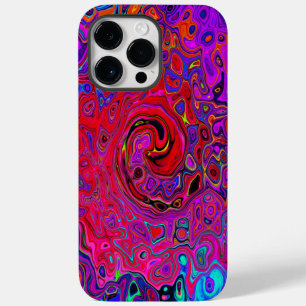 Trippy Rood en Paars Abstract Retro Vloeistof Werv Case-Mate iPhone 14 Pro Max Hoesje