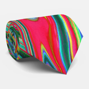 Trippy Rood, Groen en Blauw Abstract Groovy Kunst Stropdas