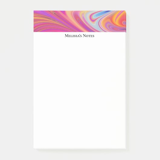 Trippy Roze en Oranje Swirly Design Post-it® Notes (Voorkant)