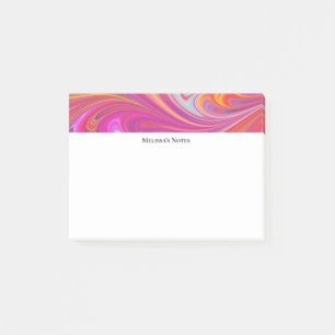 Trippy Roze en Oranje Swirly Design Post-it® Notes