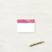 Trippy Roze en Oranje Swirly Design Post-it® Notes (Op bureau)