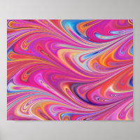 Trippy Roze en Oranje Swirly Design