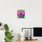 Trippy roze vredesbord poster (Thuiskantoor)