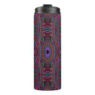 Trippy Seafoam Green en Magenta Abstract Patroon Thermosbeker