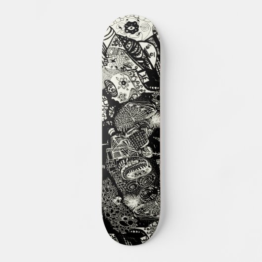 Trippy Sepia Black Skateboard (Voorkant)