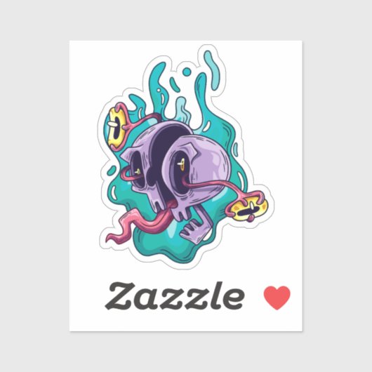 Trippy Skull Sticker (Vel)