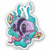 Trippy Skull Sticker (Voorkant)