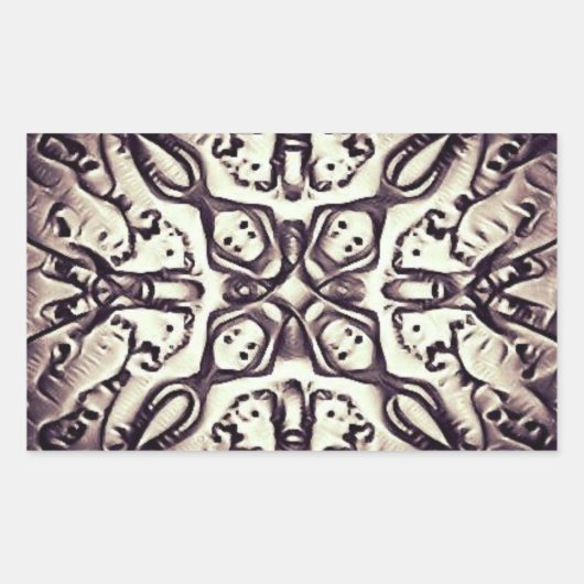 Trippy Skulls-sticker Rechthoekige Sticker (Voorkant)