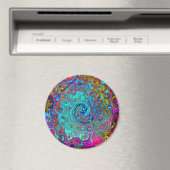 Trippy Sky Blue Abstract Retro Liquid Swirl Magneet (Insitu (Vaatwasser))