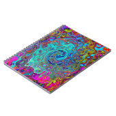Trippy Sky Blue Abstract Retro Liquid Swirl Notitieboek (Linkerzijde)