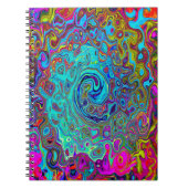 Trippy Sky Blue Abstract Retro Liquid Swirl Notitieboek (Voorkant)
