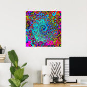 Trippy Sky Blue Abstract Retro Liquid Swirl Poster (Thuiskantoor)