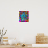Trippy Sky Blue Abstract Retro Liquid Swirl Poster (Keuken)