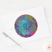 Trippy Sky Blue Abstract Retro Liquid Swirl Ronde Sticker (Envelop)