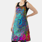 Trippy Sky Blue Abstract Retro Liquid Swirl Schort (Insitu)