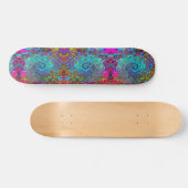 Trippy Sky Blue Abstract Retro Liquid Swirl Skateboard (Horizontaal)