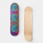 Trippy Sky Blue Abstract Retro Liquid Swirl Skateboard (Voorkant)