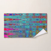 Trippy Sky Blue Abstracte Retro Atomic Waves Bad Handdoek (Handdoek)