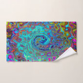 Trippy Sky Blue Abstrait Retro Liquid Swirl (Serviette à main)