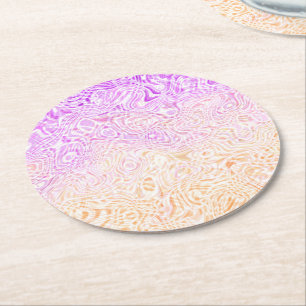 Trippy Squiggly Boho Abstract Trixic Pride Vlag Ronde Kartonnen Onderzetter