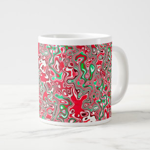 Trippy Squiggly Funky Maximalistische Kerst Strepe Extra Grote Beker