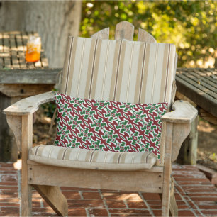 Trippy Squiggly Retro Mod Christmas Stripe Pattern Buitenkussen