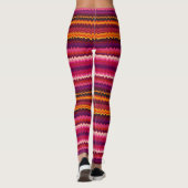 Trippy Strepen Vet Paars Psychedelische Glitchy Leggings (Achterkant)