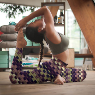 Trippy Stripes Earthy Colors Cool Psychedelic Leggings