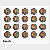 Trippy Sun&Moon Ronde Sticker (Vel)