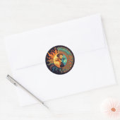 Trippy Sun&Moon Ronde Sticker (Envelop)