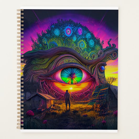 Trippy sunset in abstracte surrealistische day-dro planner (Voorkant)