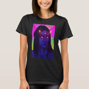 Trippy Surreal Meisje AcidWave Egirl Esthetische S T-shirt
