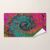 Trippy Turquoise Abstract Retro Liquid Swirl Bad Handdoek (Handdoek)