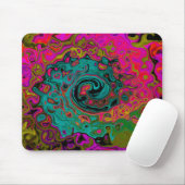 Trippy Turquoise Abstract Retro Liquid Swirl Muismat (Met muis)