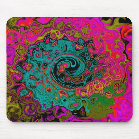 Trippy Turquoise Abstract Retro Liquid Swirl Muismat (Voorkant)
